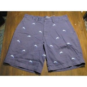 NWOT Polo Ralph Lauren Mens Shorts Blue Fish Embroidered Size 33